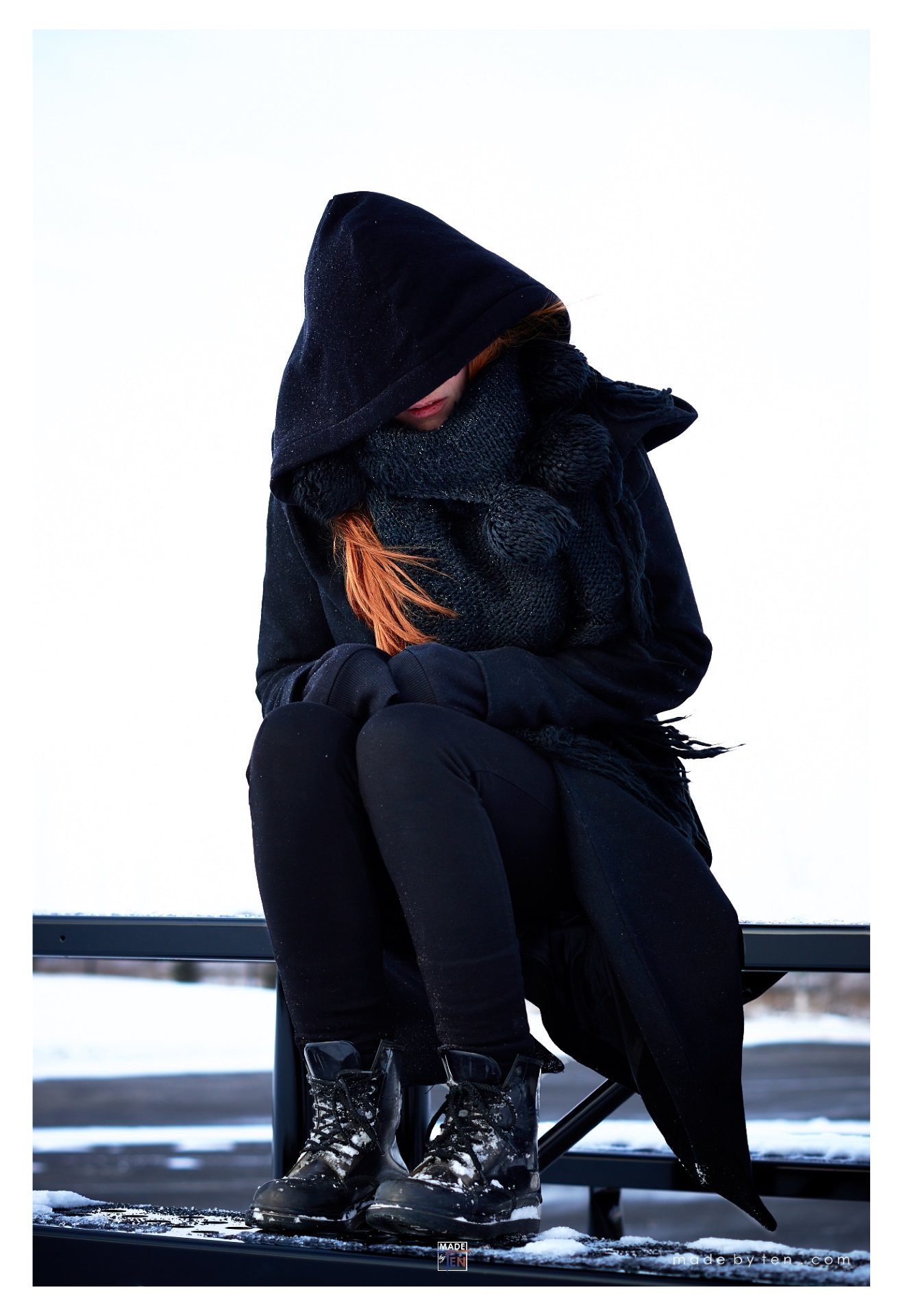Woman Sitting Cold Winter - GTA Women Fine Art Photography