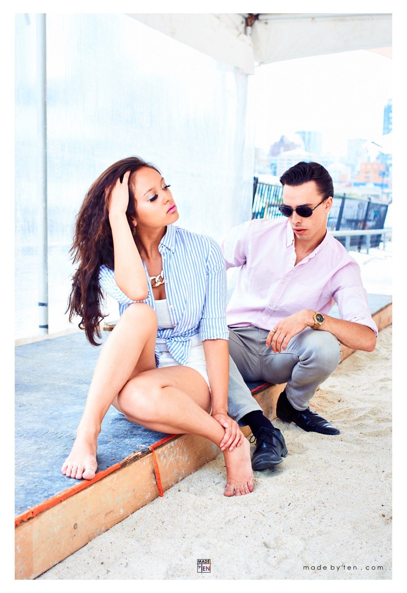 Beach Couple Fashion Editorial - GTA Women Lifestyle Photography