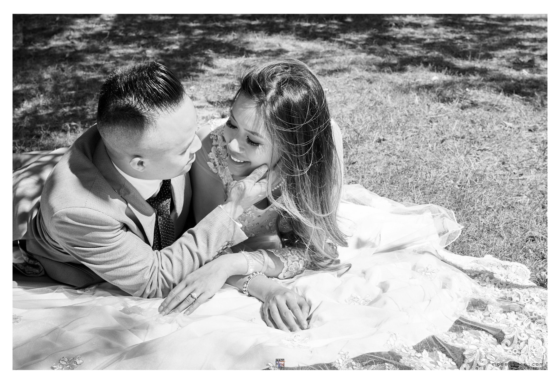 Lying Grass Engagement - GTA Women Couple Photography