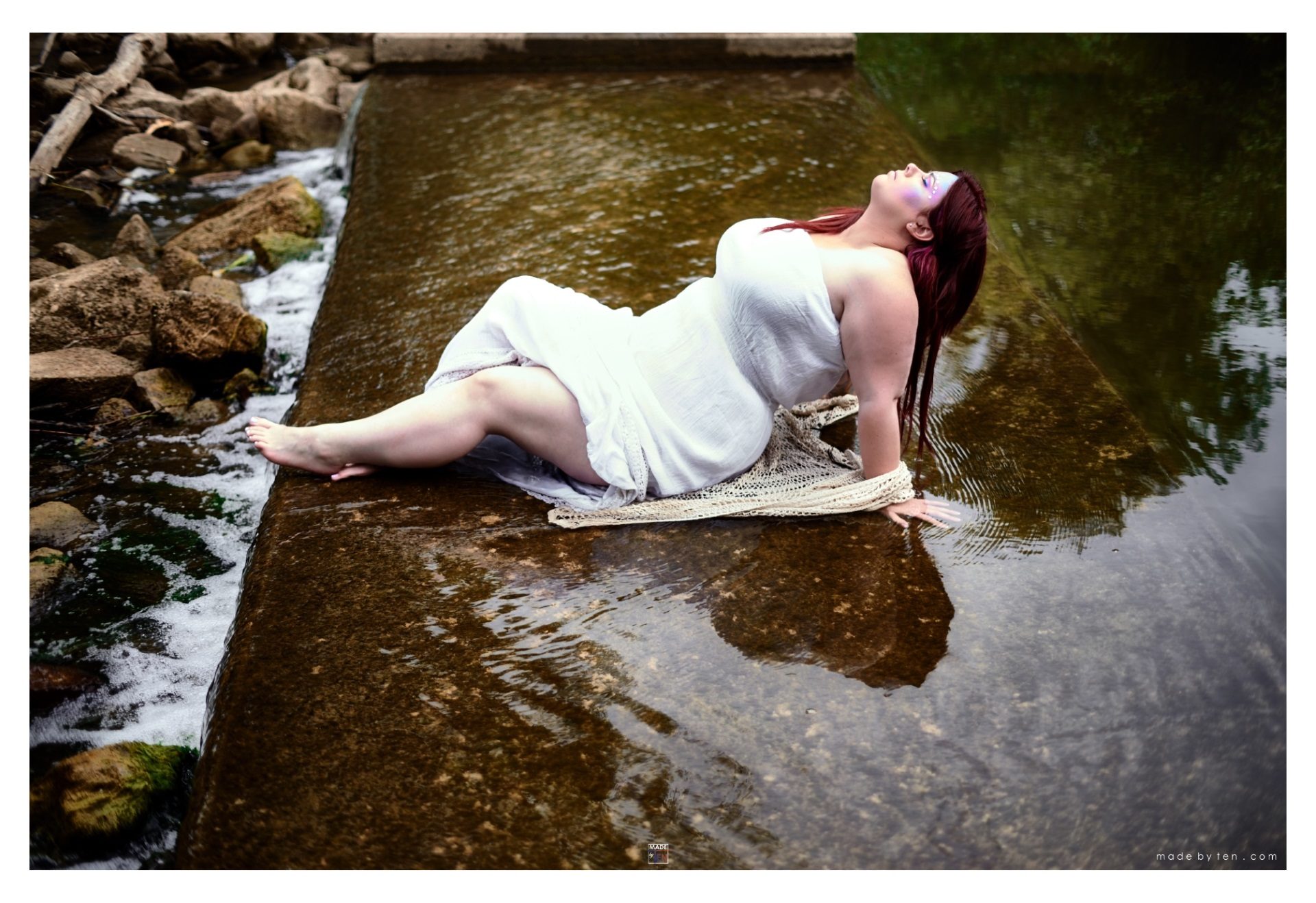 Woman Sitting in Pond Water - GTA Women Fantasy Photography