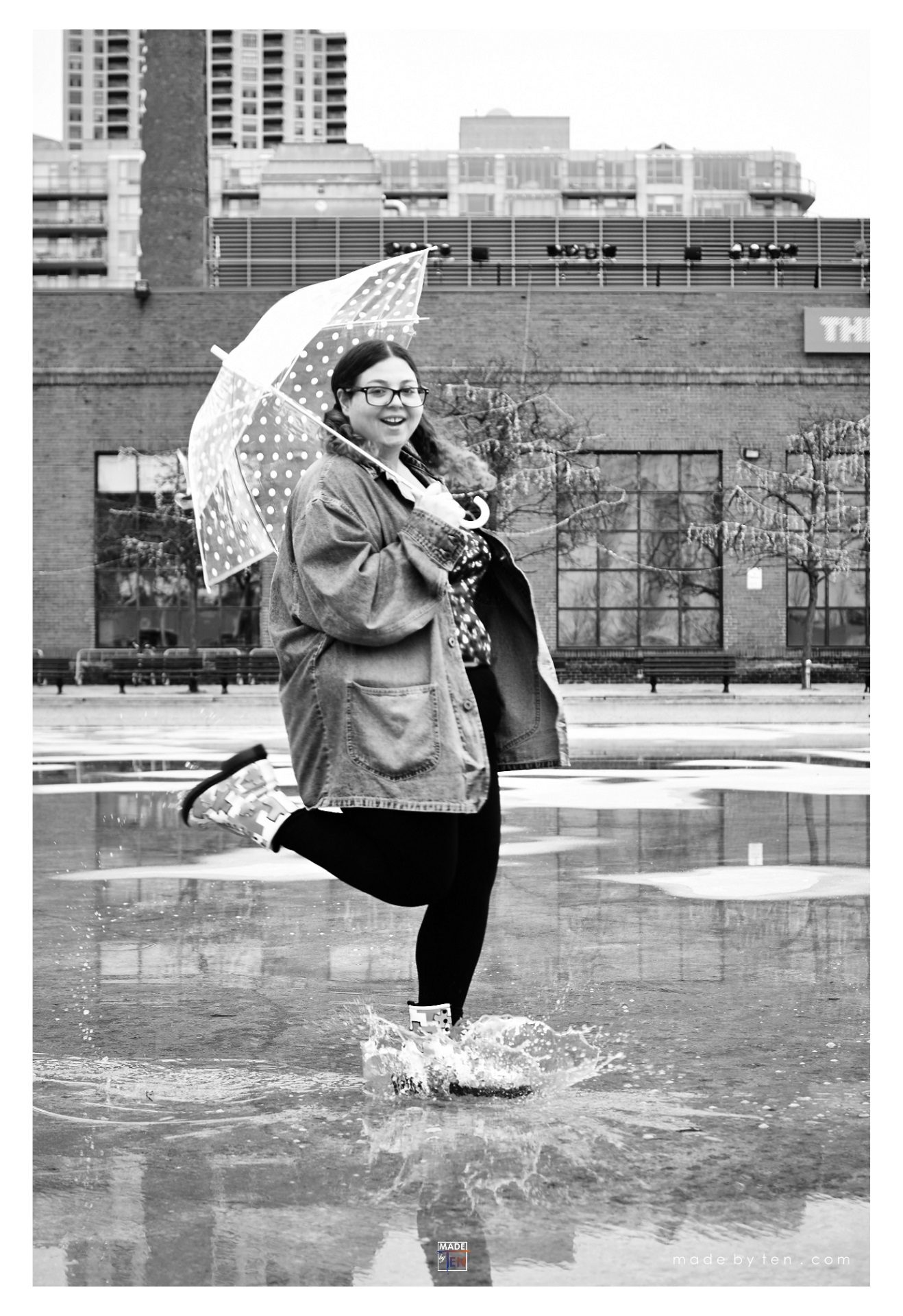 Woman Rain Puddle Splash - GTA Women Lifestyle Photography